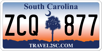 SC license plate ZCQ877