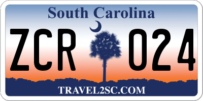 SC license plate ZCR024