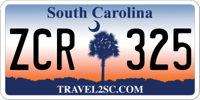 SC license plate ZCR325