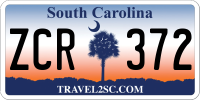SC license plate ZCR372