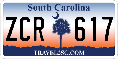 SC license plate ZCR617