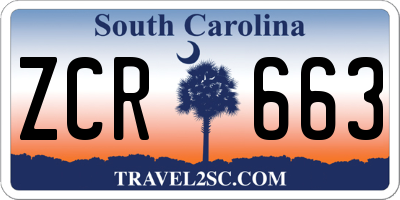 SC license plate ZCR663