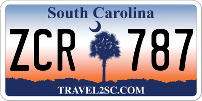 SC license plate ZCR787
