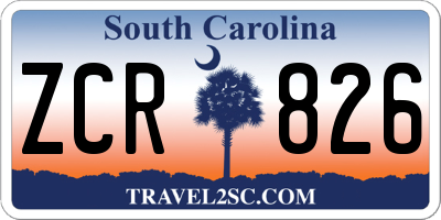 SC license plate ZCR826