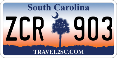 SC license plate ZCR903