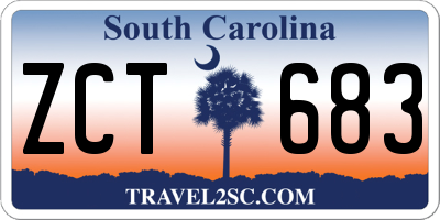 SC license plate ZCT683