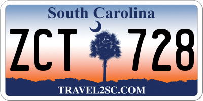 SC license plate ZCT728