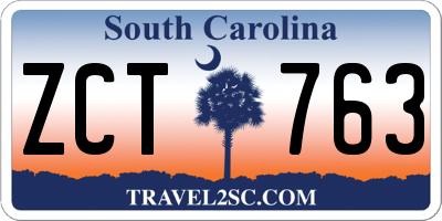 SC license plate ZCT763
