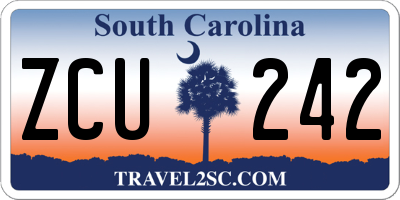 SC license plate ZCU242