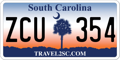 SC license plate ZCU354