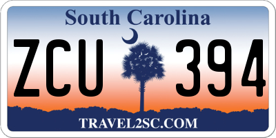 SC license plate ZCU394