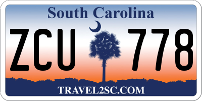 SC license plate ZCU778