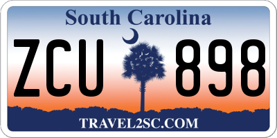 SC license plate ZCU898