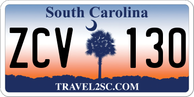 SC license plate ZCV130