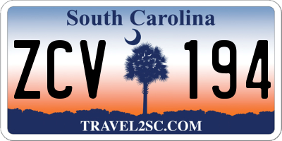 SC license plate ZCV194