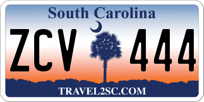 SC license plate ZCV444