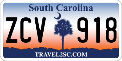 SC license plate ZCV918