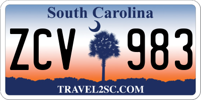 SC license plate ZCV983