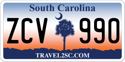 SC license plate ZCV990
