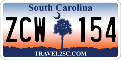 SC license plate ZCW154
