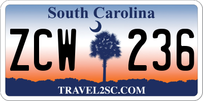 SC license plate ZCW236
