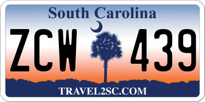 SC license plate ZCW439