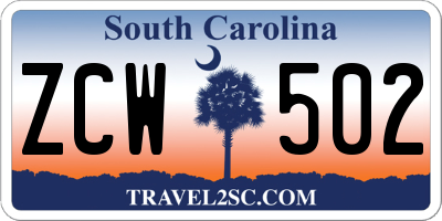 SC license plate ZCW502