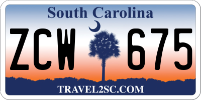 SC license plate ZCW675