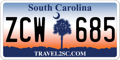 SC license plate ZCW685