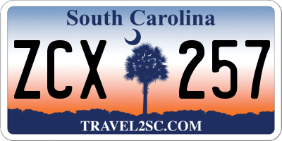 SC license plate ZCX257