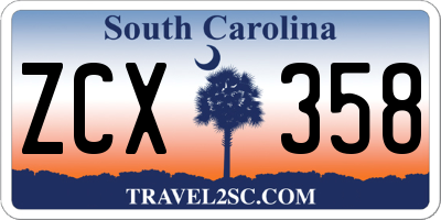 SC license plate ZCX358