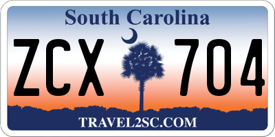 SC license plate ZCX704
