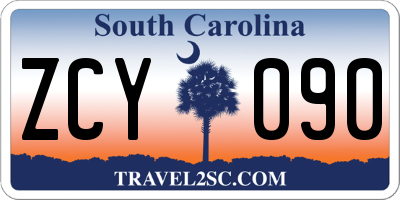 SC license plate ZCY090