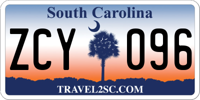 SC license plate ZCY096