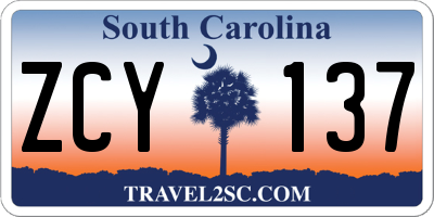 SC license plate ZCY137