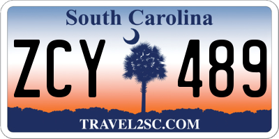 SC license plate ZCY489