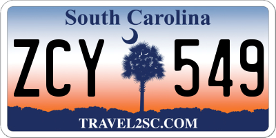 SC license plate ZCY549