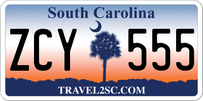 SC license plate ZCY555