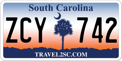 SC license plate ZCY742