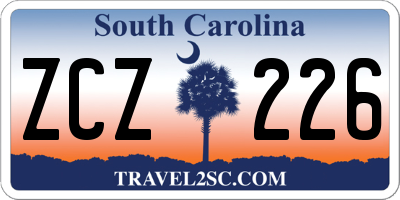 SC license plate ZCZ226