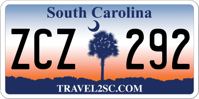 SC license plate ZCZ292
