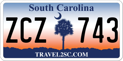 SC license plate ZCZ743