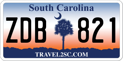 SC license plate ZDB821