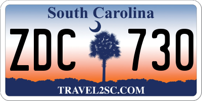 SC license plate ZDC730