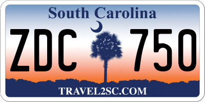 SC license plate ZDC750