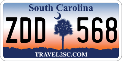 SC license plate ZDD568
