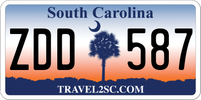SC license plate ZDD587
