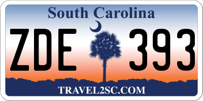 SC license plate ZDE393