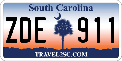 SC license plate ZDE911