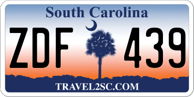SC license plate ZDF439